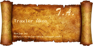 Traxler Ákos névjegykártya